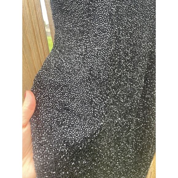 Vintage 80s Beaded 100% Silk Cocktail Dress Mark & John by Gopal Size Small - Picture 6 of 6